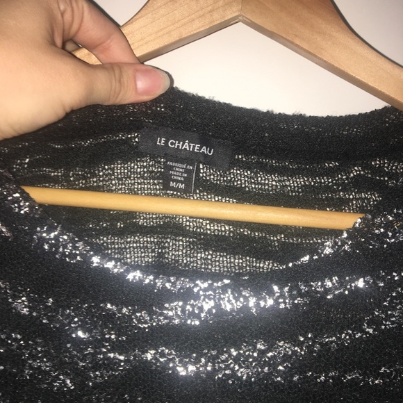 Open knit sweater with silver zebra print - Picture 3 of 3